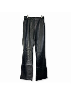 AMERICAN TALL Black Faux Vegan Leather High Rise Pants Women's Size 12 XT